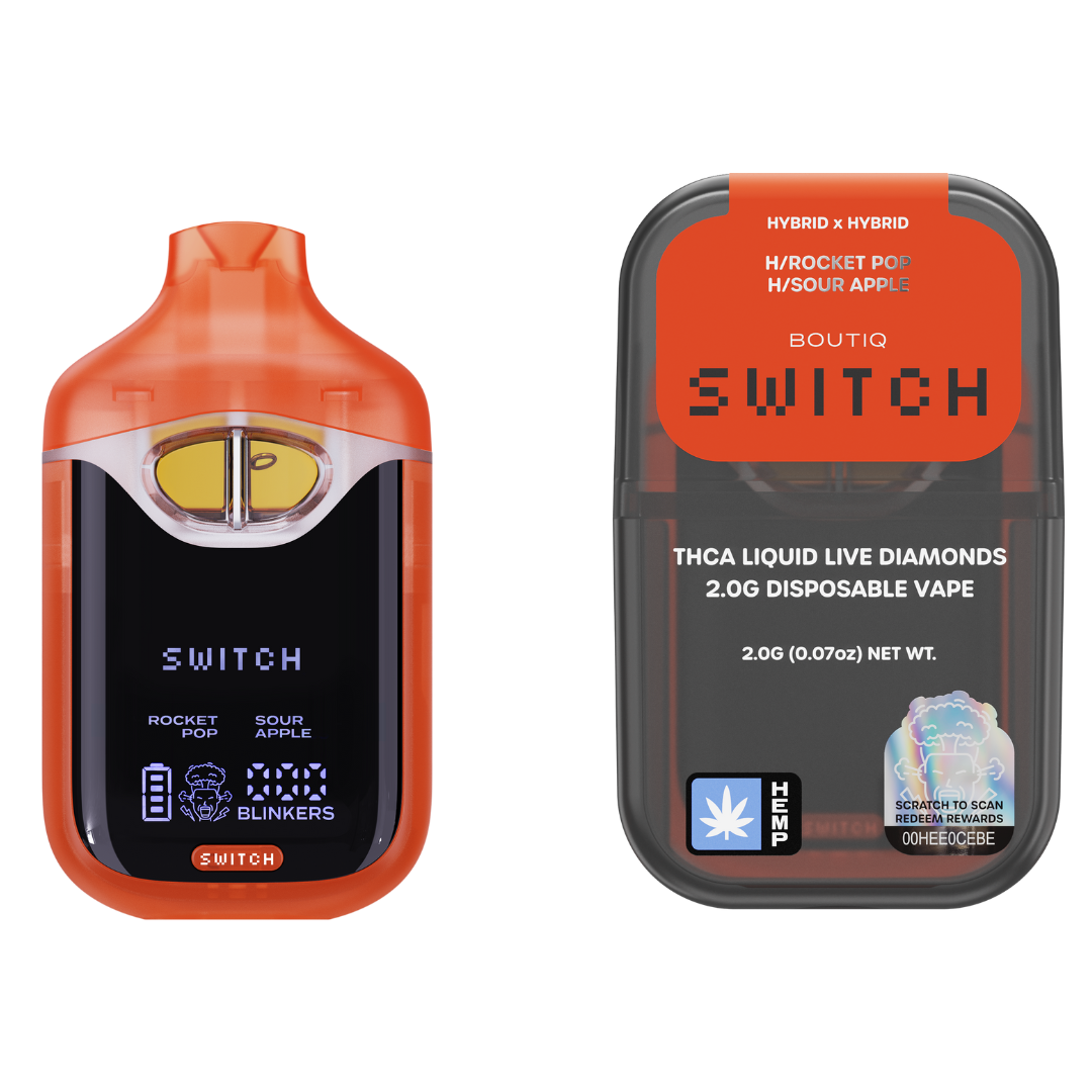 Boutiq - Switch - THCA - Liquid Live Diamonds - Disposable - Rocket Pop x Sour Apple - 2G