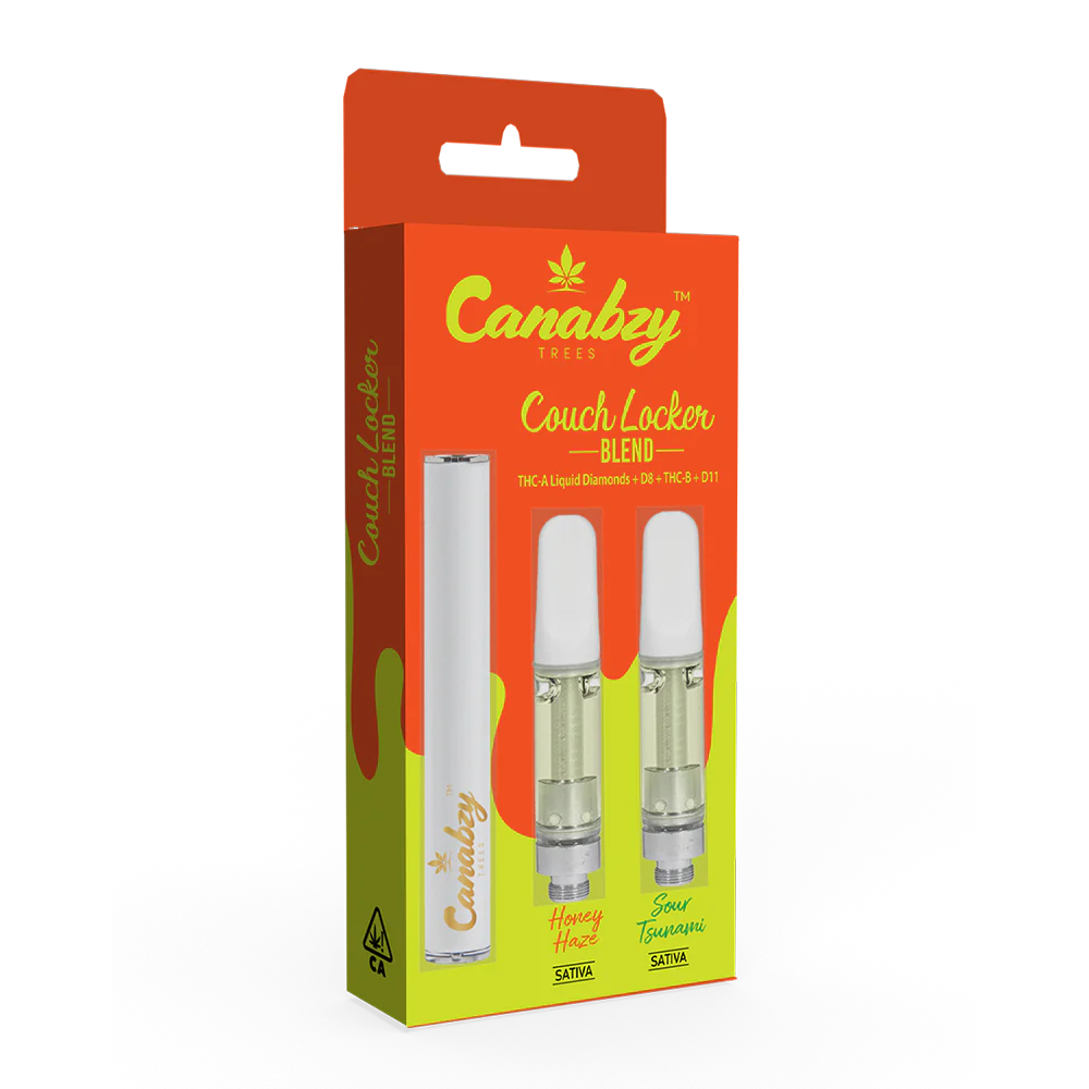 Canabzy - Couch Locker Blend - 510 Cartridge + Battery - Honey Haze x Sour Tsunami - 2x 2G