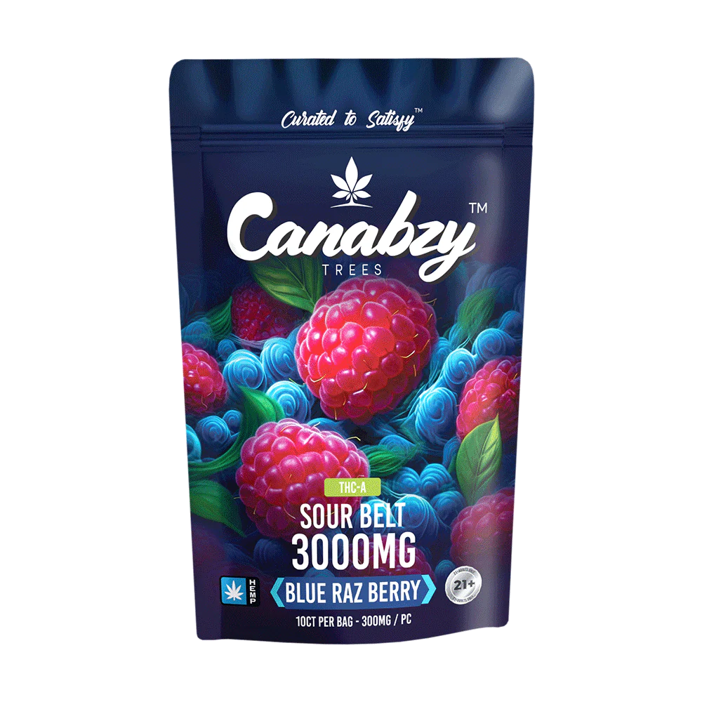 Canabzy - THCA - Sour Belts - Blue Raz Berry - 3000MG