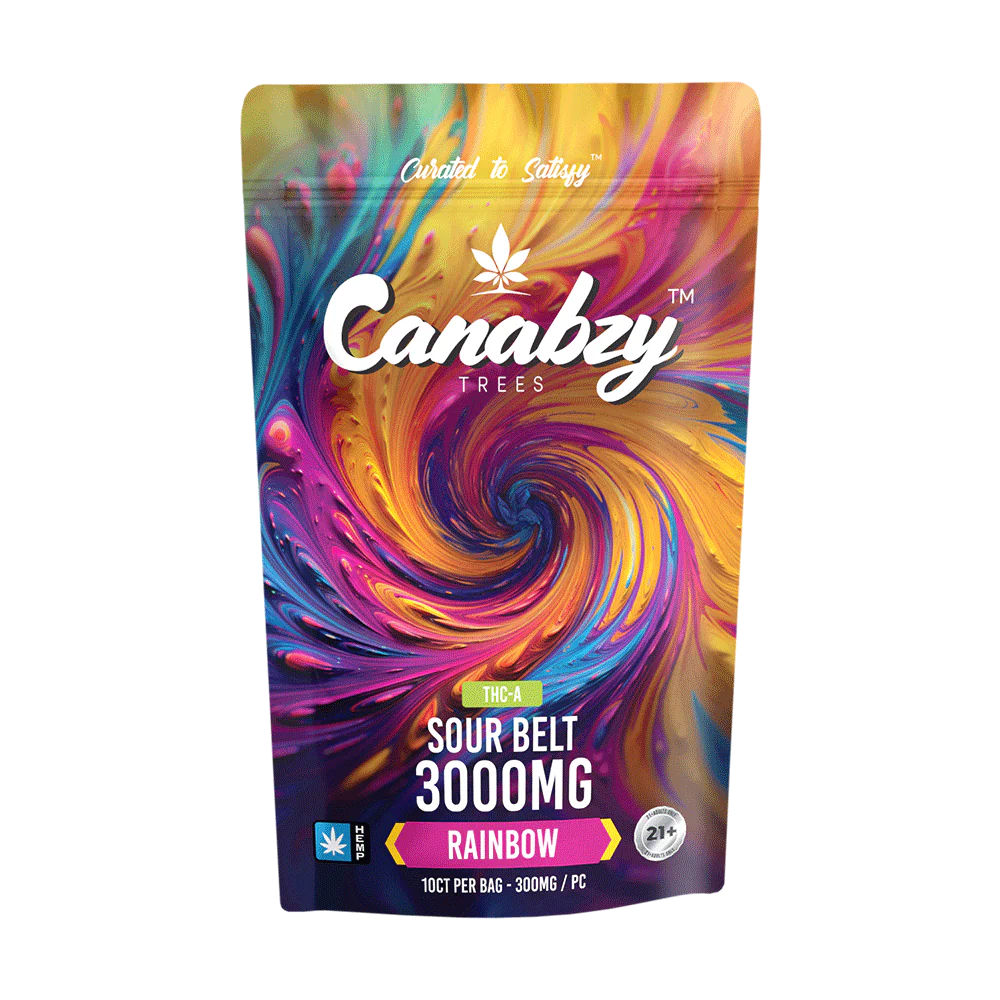 Canabzy - THCA - Sour Belts - Rainbow - 3000MG