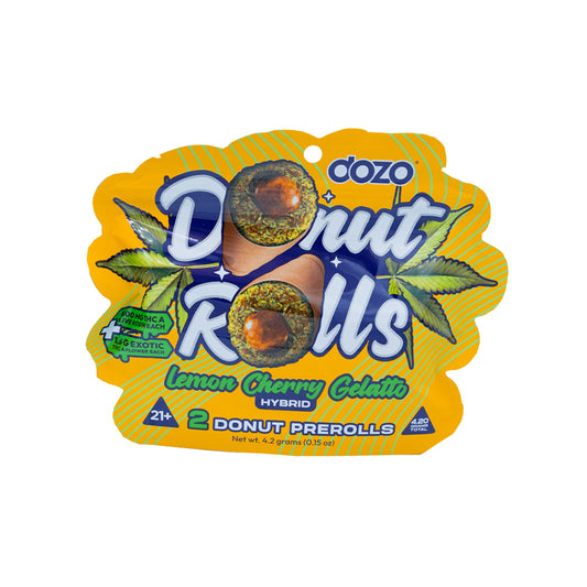 DOZO - THCA - Double Donut Rolls - Hash Hole - Lemon Cherry Gelato - 4.2G - Burning Daily