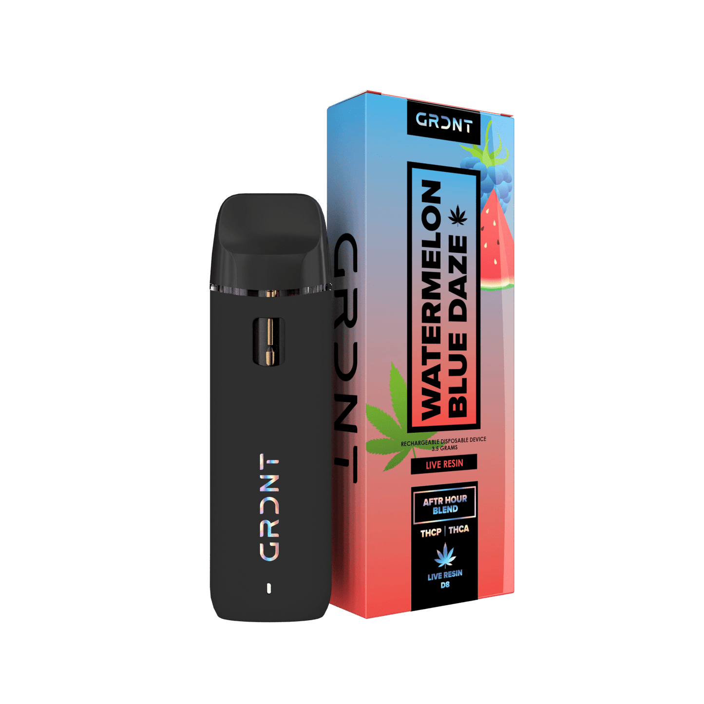 GRDNT - Delta 8 - THCA - THCP - Disposable - Watermelon Blue Daze - 3.5G - Burning Daily
