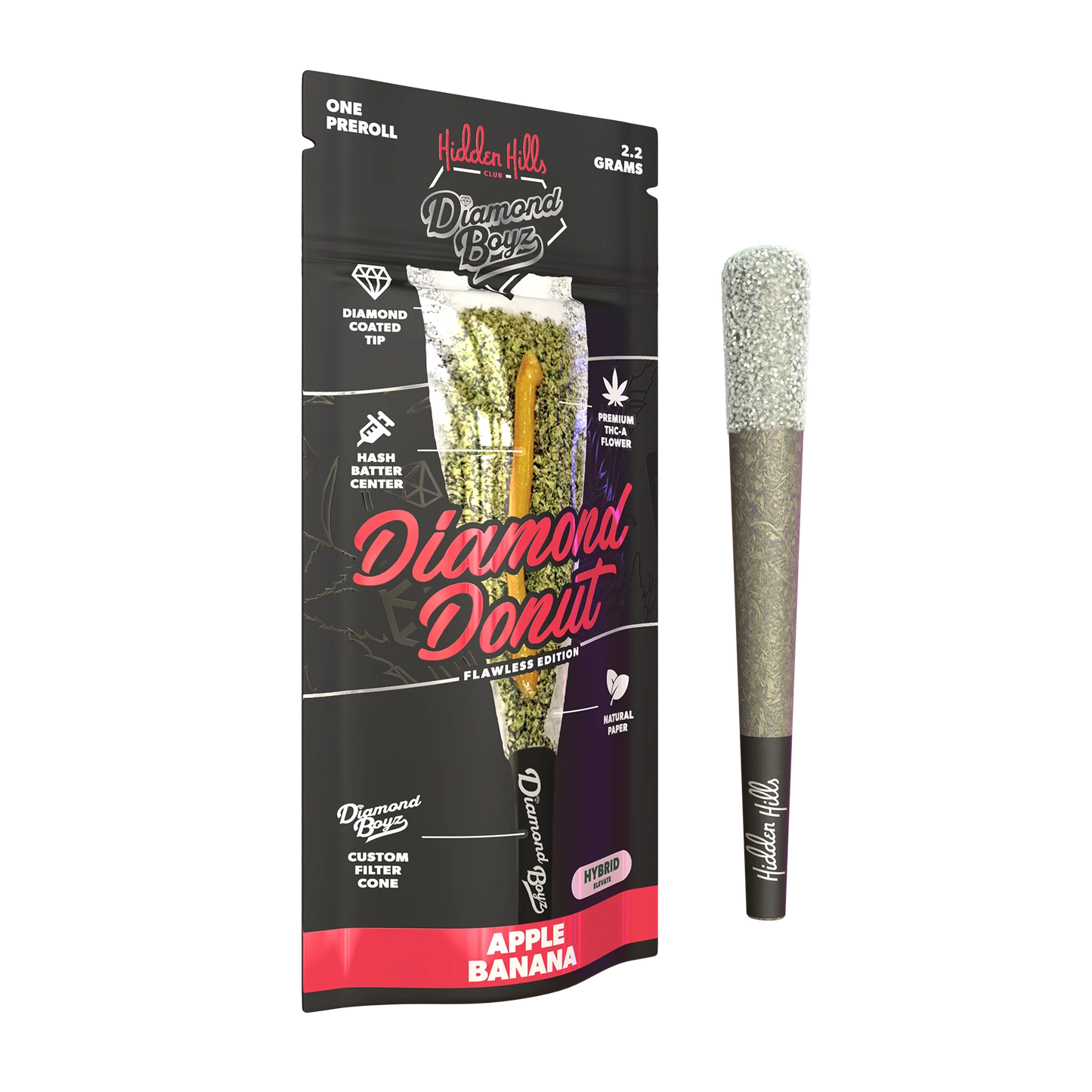 Hidden Hills - Diamond Donut - THCA - Hash Hole - Apple Banana - 2.2G - Burning Daily