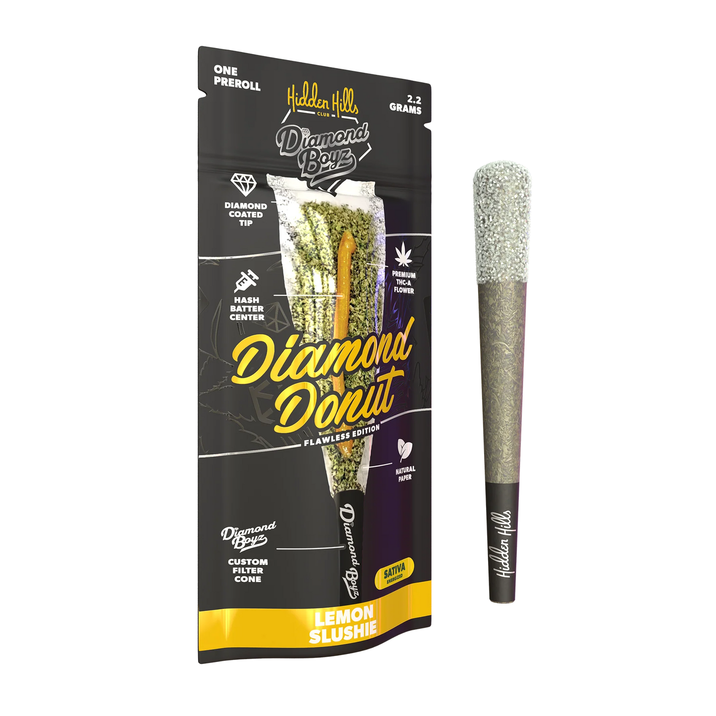Hidden Hills - Diamond Donut - THCA - Hash Hole - Lemon Slushie - 2.2G - Burning Daily