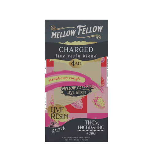 Mellow Fellow - Charged Live Resin Blend - Disposable - Strawberry Cough - 4G - Burning Daily
