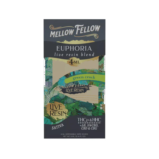 Mellow Fellow - Euphoria Live Resin Blend - Green Crack - 4G - Burning Daily