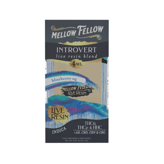Mellow Fellow - Introvert Live Resin Blend - Blueberry OG - 4G - Burning Daily
