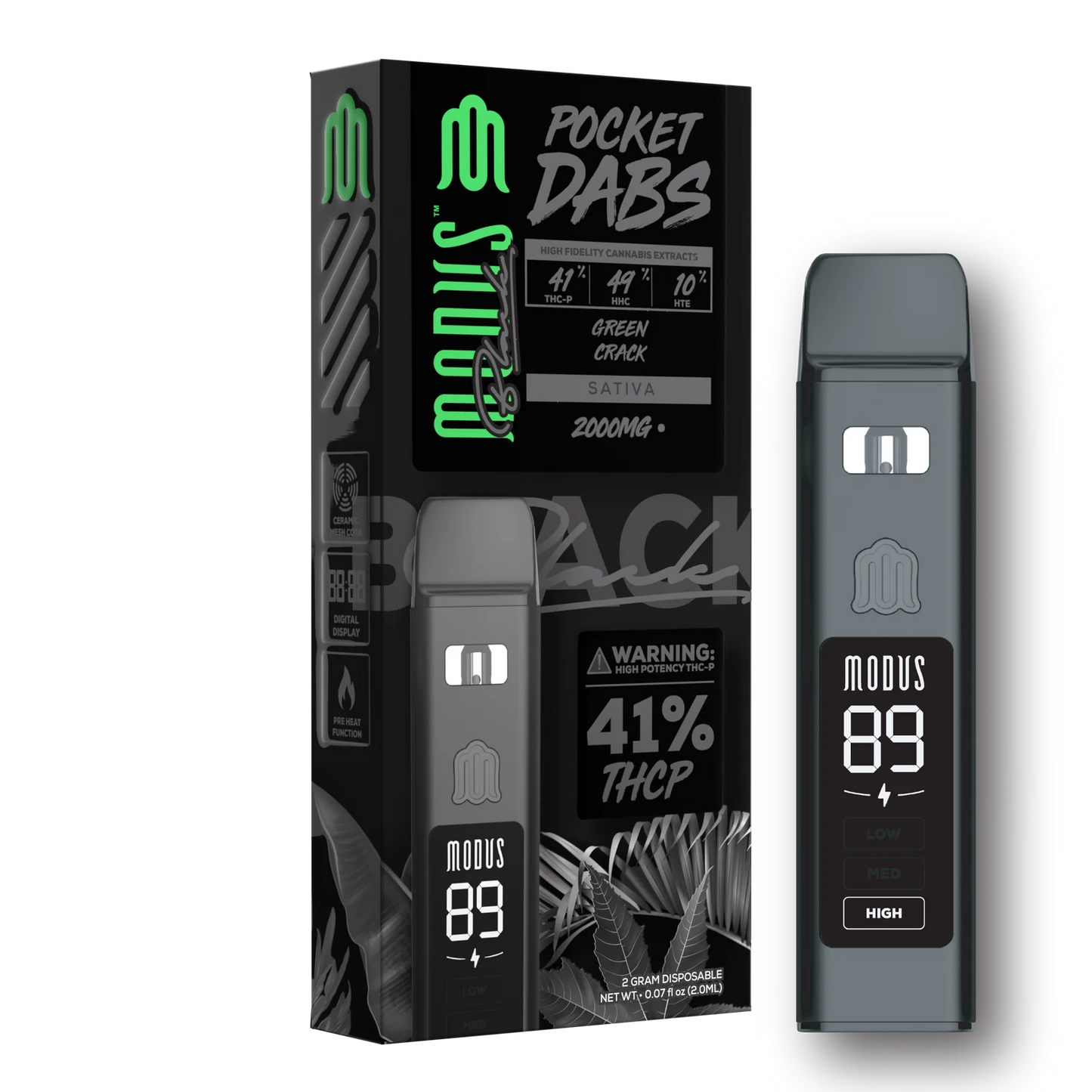 Modus - Pocket Dabs - THCP - HHC - HTE - Disposable - Green Crack - 2G