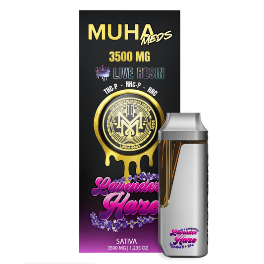 Muha Meds - Live Resin - Disposable - Lavender Haze - 3.5G - Burning Daily