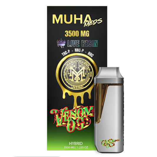 Muha Meds - Live Resin - Disposable - Venom OG - 3.5G - Burning Daily