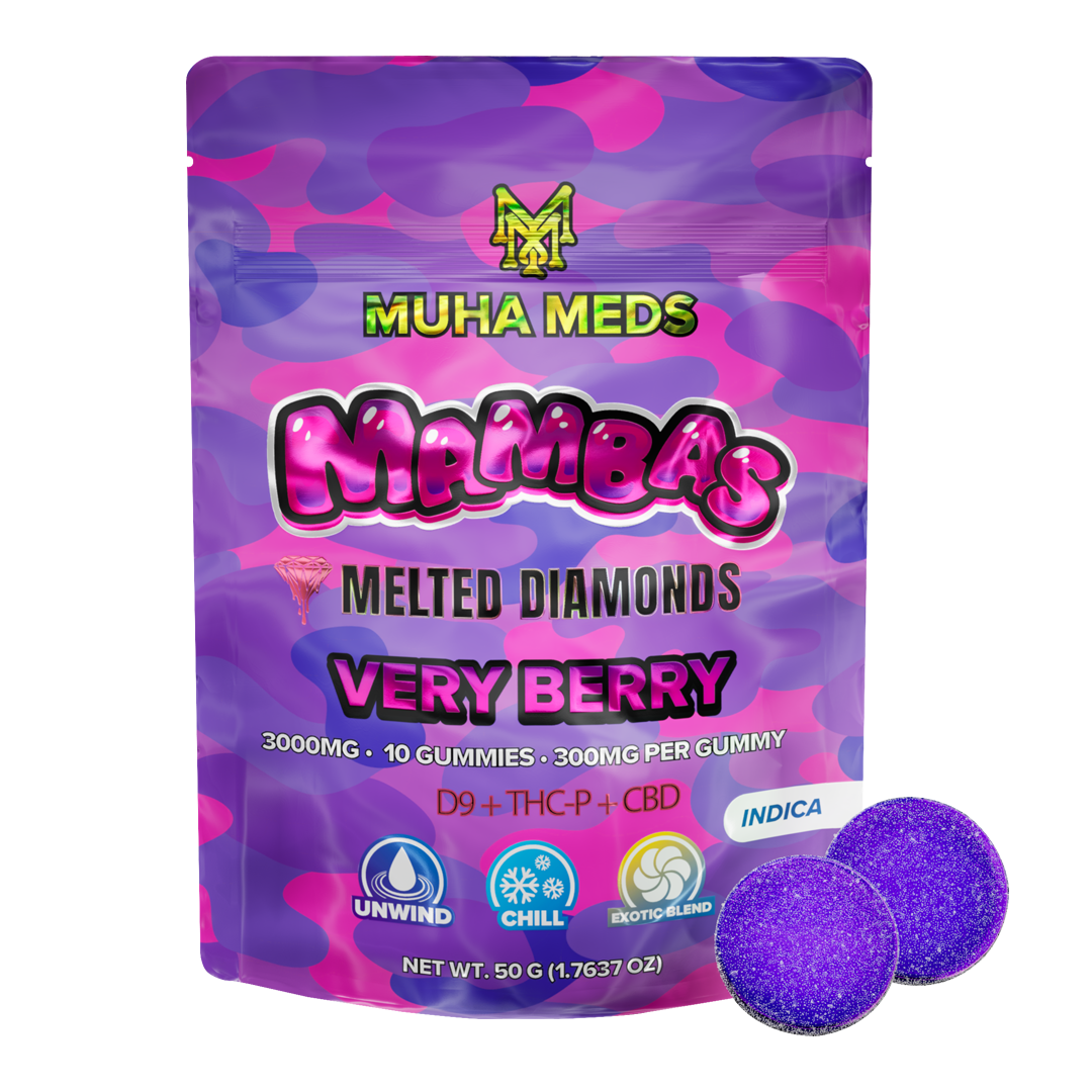Muha Meds - Melted Diamond - Mambas - Gummies - Very Berry - 3000MG