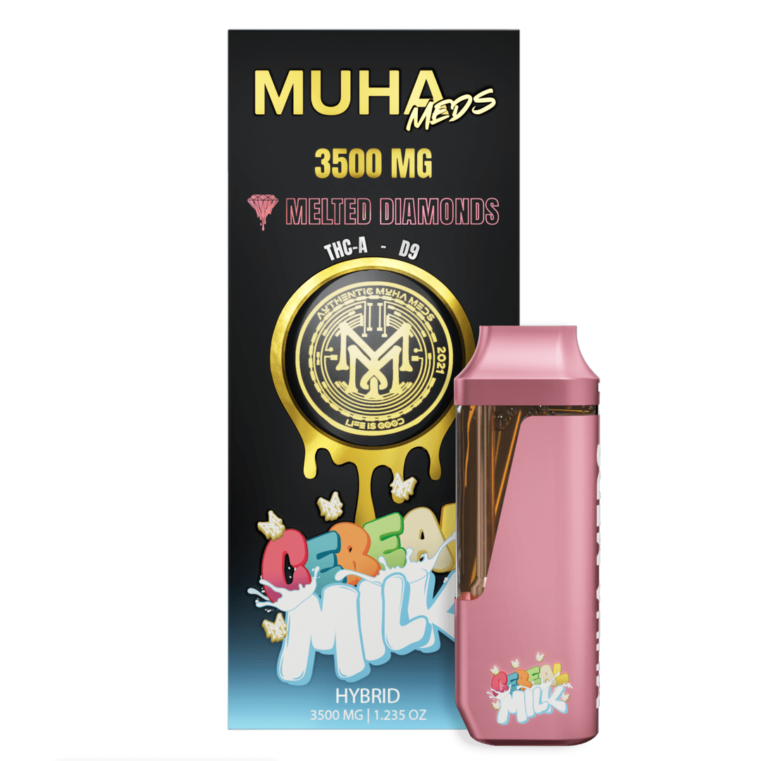 Muha Meds - Melted Diamonds - Disposable - Cereal Milk - 3.5G - Burning Daily