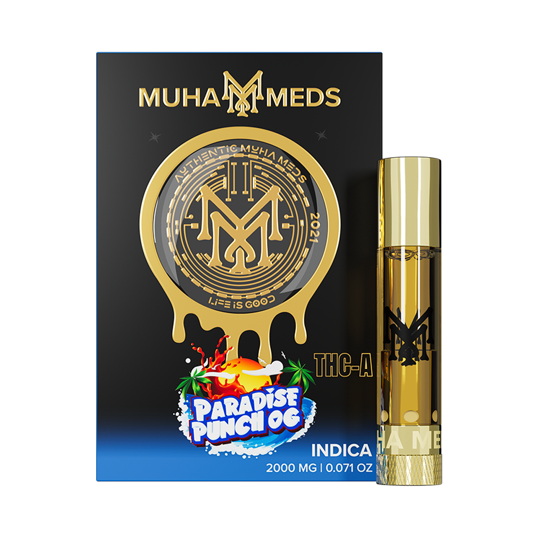 Muha Meds - THCA - 510 Cartridge - Paradise Punch OG - 2G - Burning Daily