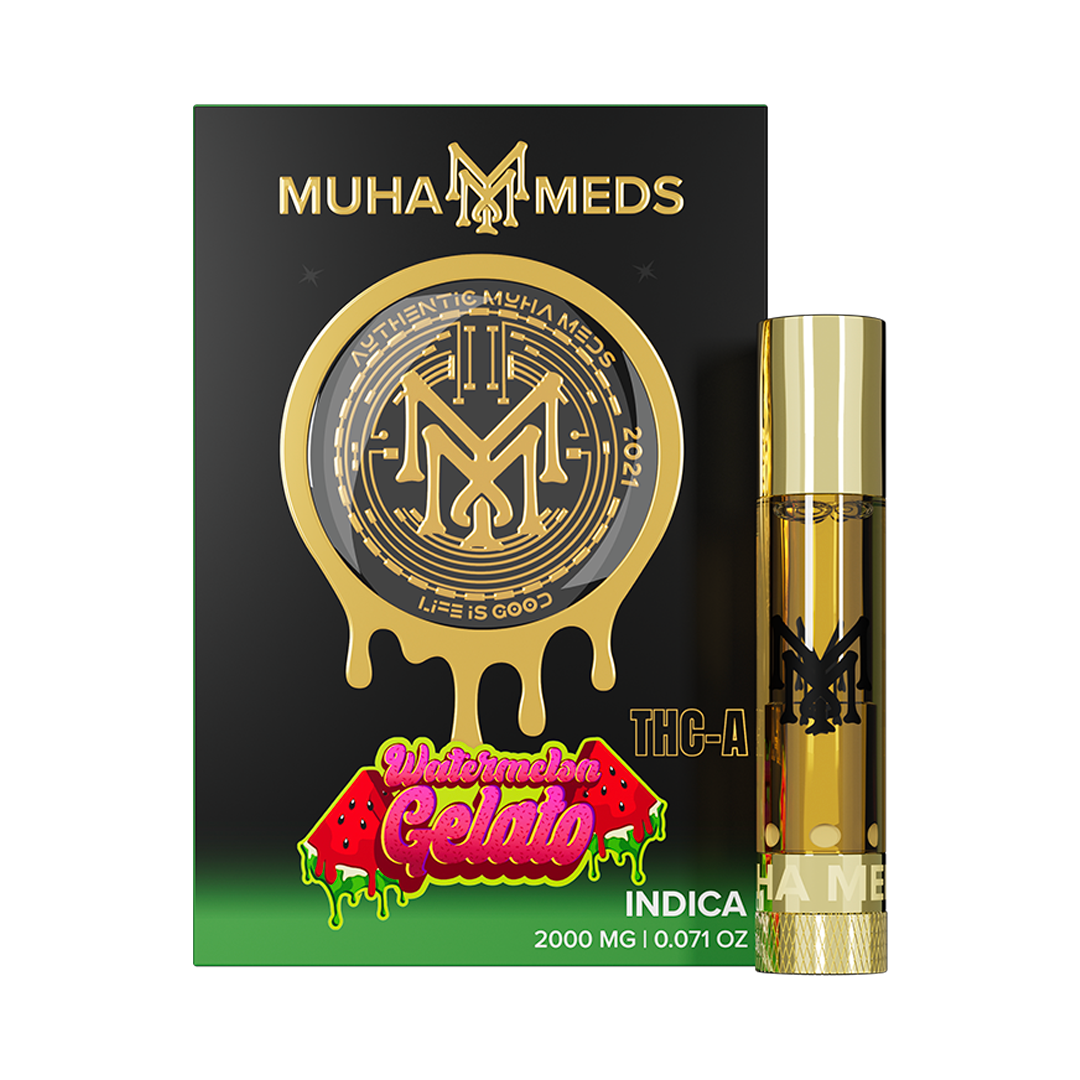 Muha Meds - THCA - 510 Cartridge - Watermelon Gelato - 2G