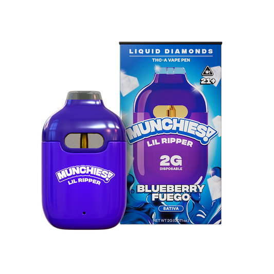 Munchies - Lil Ripper - THCA Liquid Diamonds - Disposable - Blueberry Fuego - 2G - Burning Daily