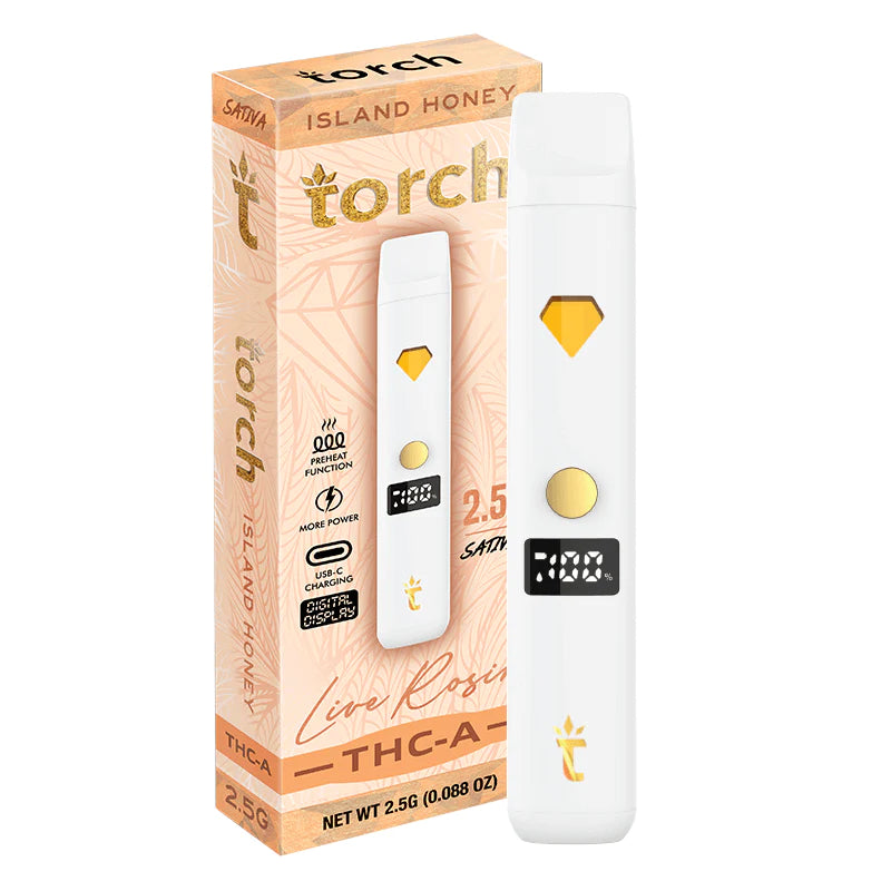 Torch - THCA - Live Rosin - Disposable - Island Honey - 2.5G - Burning Daily