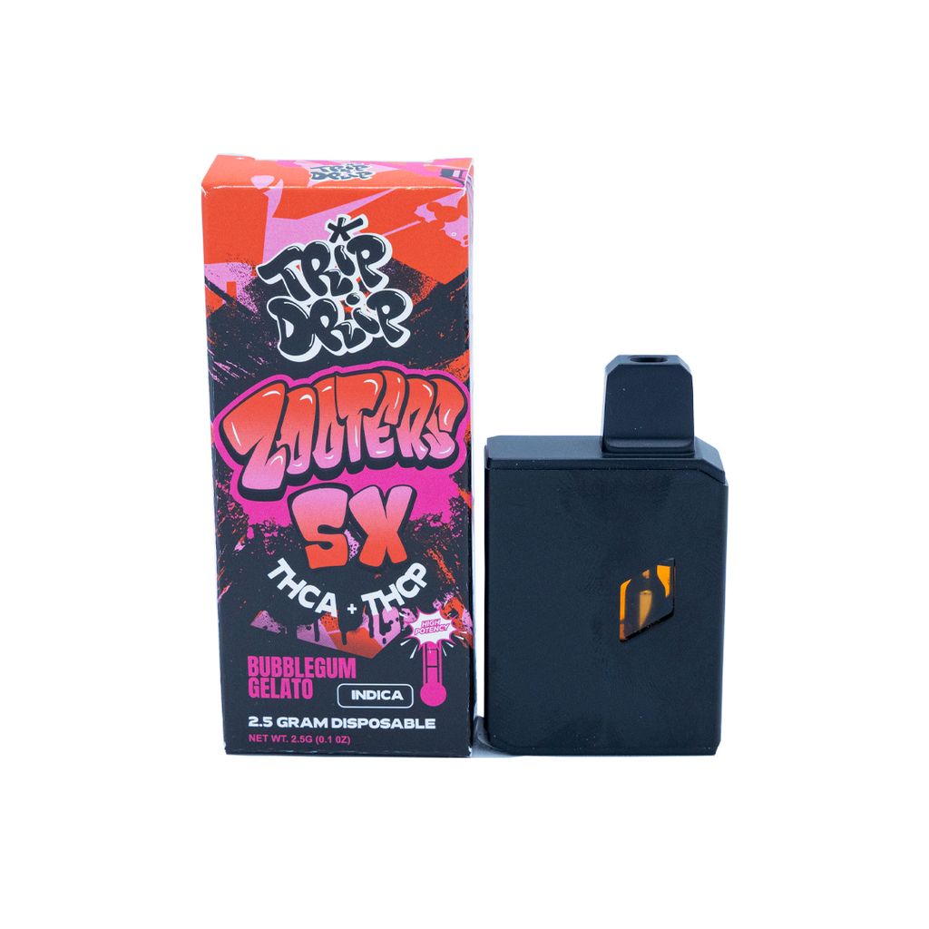 Trip Drip - Zooters - THCA - THCP - Disposable - Bubblegum Gelato - 2.5G - Burning Daily
