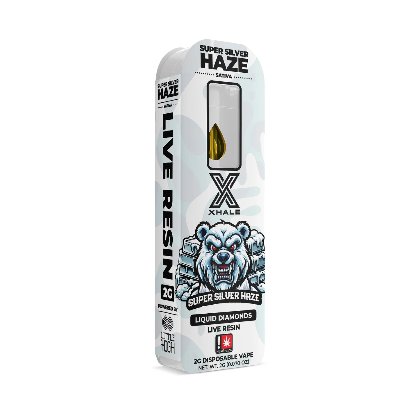 Xhale - Live Resin - THCA - Px9 - Disposable - Super Silver Haze - 2G
