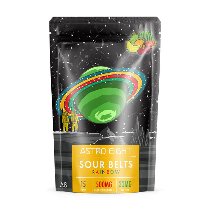 Astro Eight - Delta 8 - Edible - Gummy Belts - Rainbow - 500MG