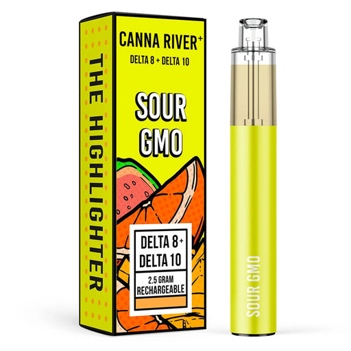 Canna River - Highlighter - Delta 8 - Delta 10 -Disposable - Sour GMO - 2.5G - Burning Daily