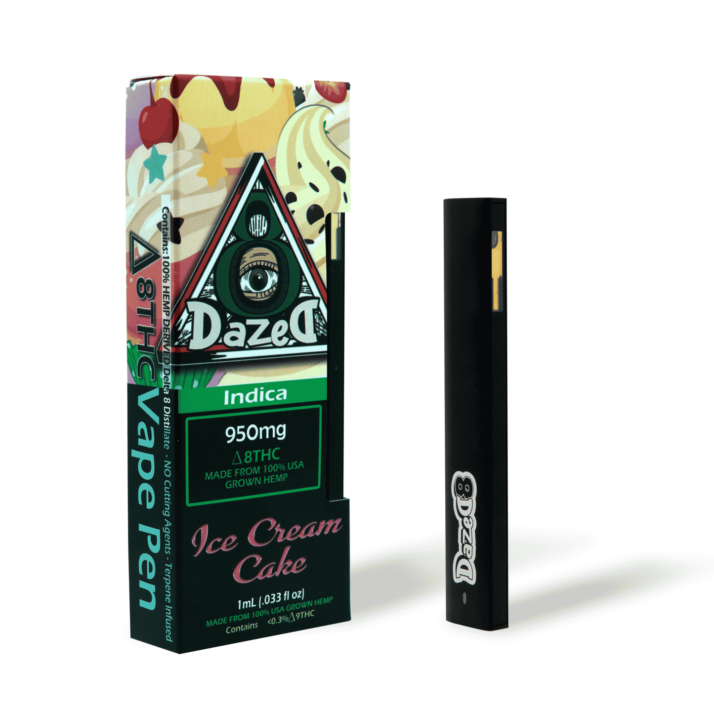 Dazed8 - Delta 8 - Disposable - Ice Cream Cake - 1G - Burning Daily