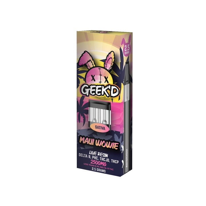 GEEK'D - Delta 8 - THCP - THCJD - PHC - Disposable - Maui Wowie - 2.5G - Burning Daily