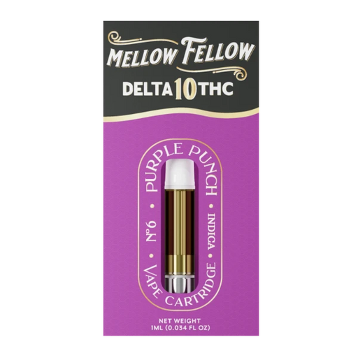 Mellow Fellow - Delta 10 - 510 Cartridge - Purple Punch - 1ML - Burning Daily
