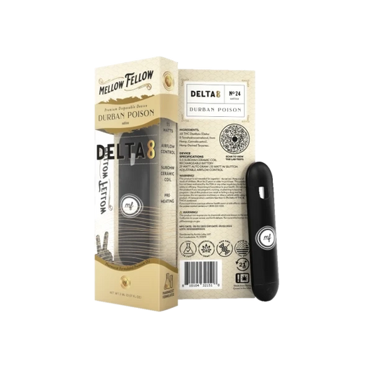 Mellow Fellow - Delta 8 - Disposable Vape - Durban Poison - 2ML - Burning Daily