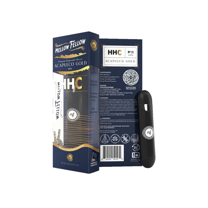 Mellow Fellow - HHC - Disposable Vape - Acapulco Gold - 2ML