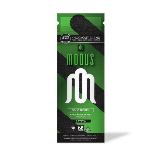 Modus - KO Blend 2 Pack - Delta 8 Live Resin - Delta 10 - THCP - Pre Rolls - Sour Diesel - 2G - Burning Daily