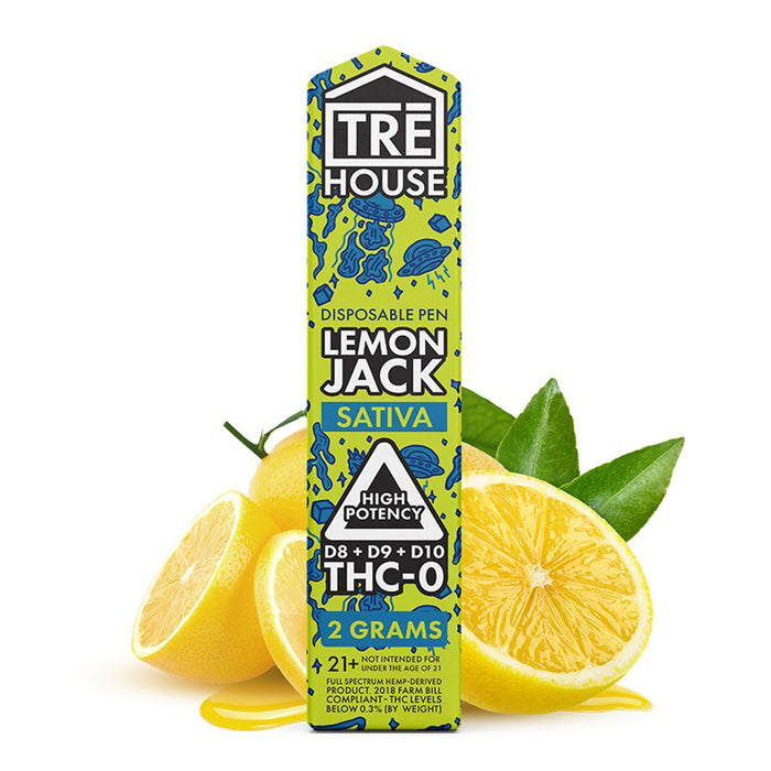 TRE House - Delta Blend - Delta 8 - Delta 9 - Delta 10 - THCO - Disposable Vape - Lemon Jack - 2G