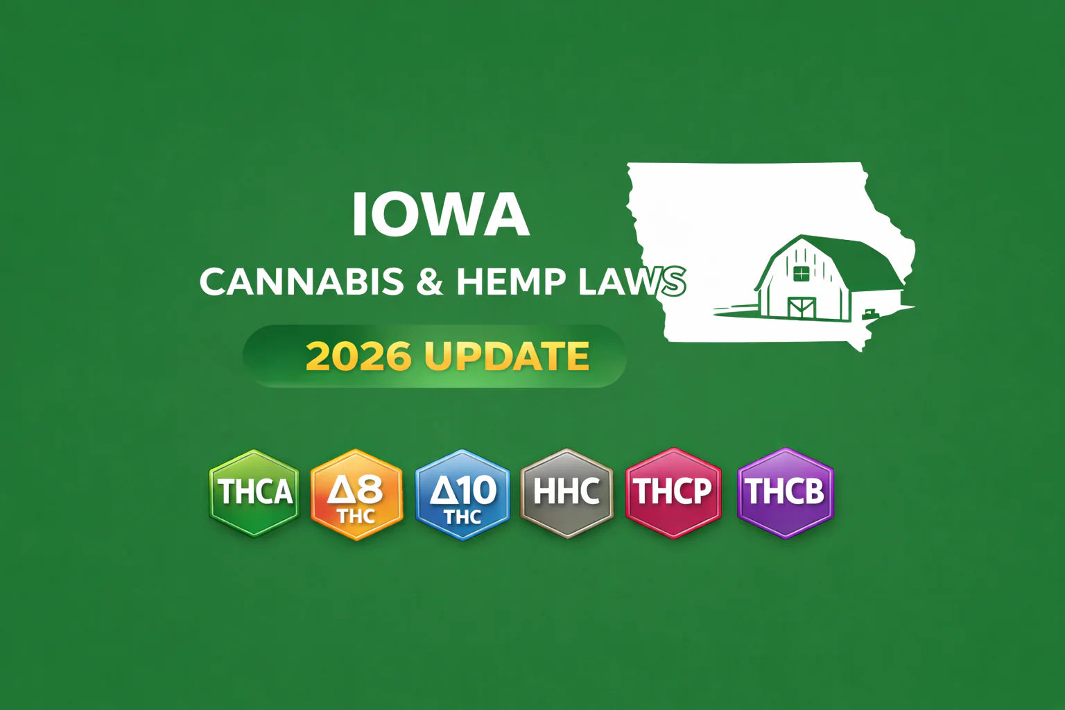 Iowa Cannabis & Hemp Laws (THCA, D8, D10, HHC, THCP, THCB) — 2026 Update