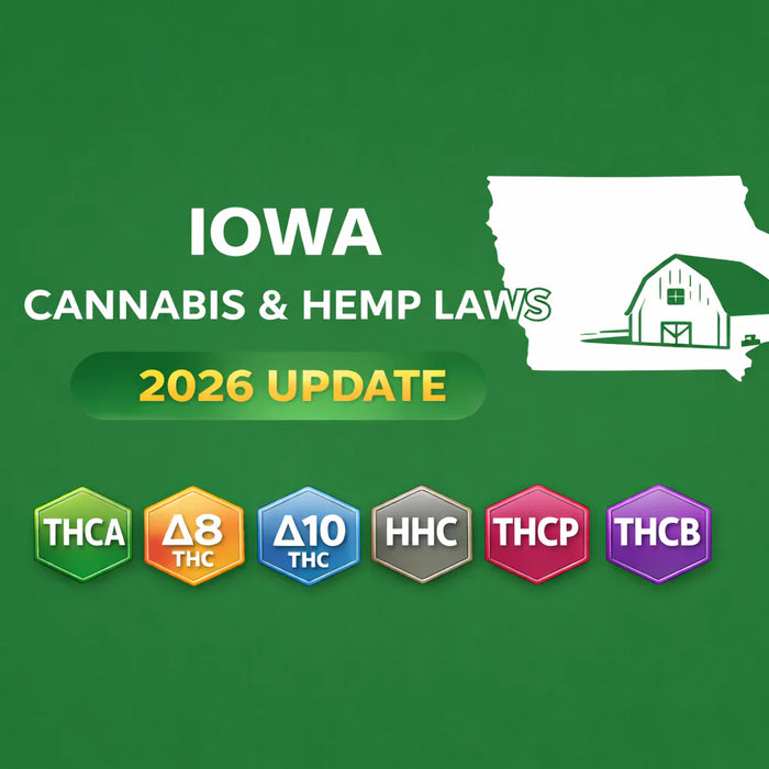 Iowa Cannabis & Hemp Laws (THCA, D8, D10, HHC, THCP, THCB) — 2026 Update