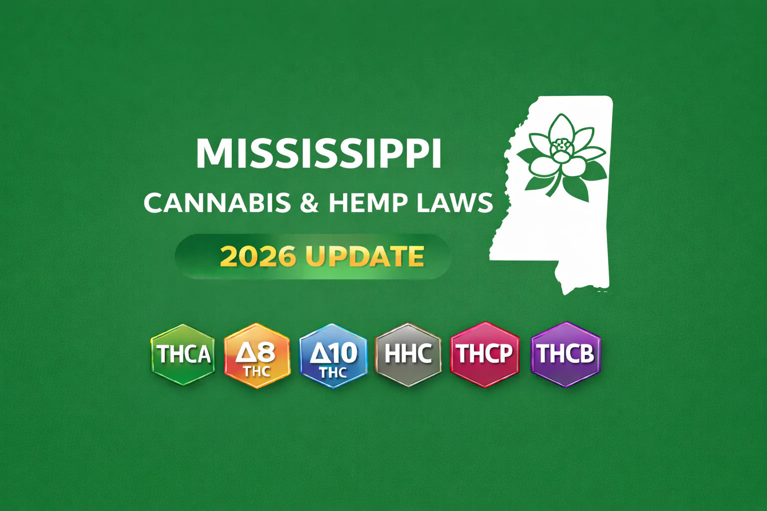Mississippi Cannabis & Hemp Laws (THCA, D8, D10, HHC, THCP, THCB) — 2026 Update