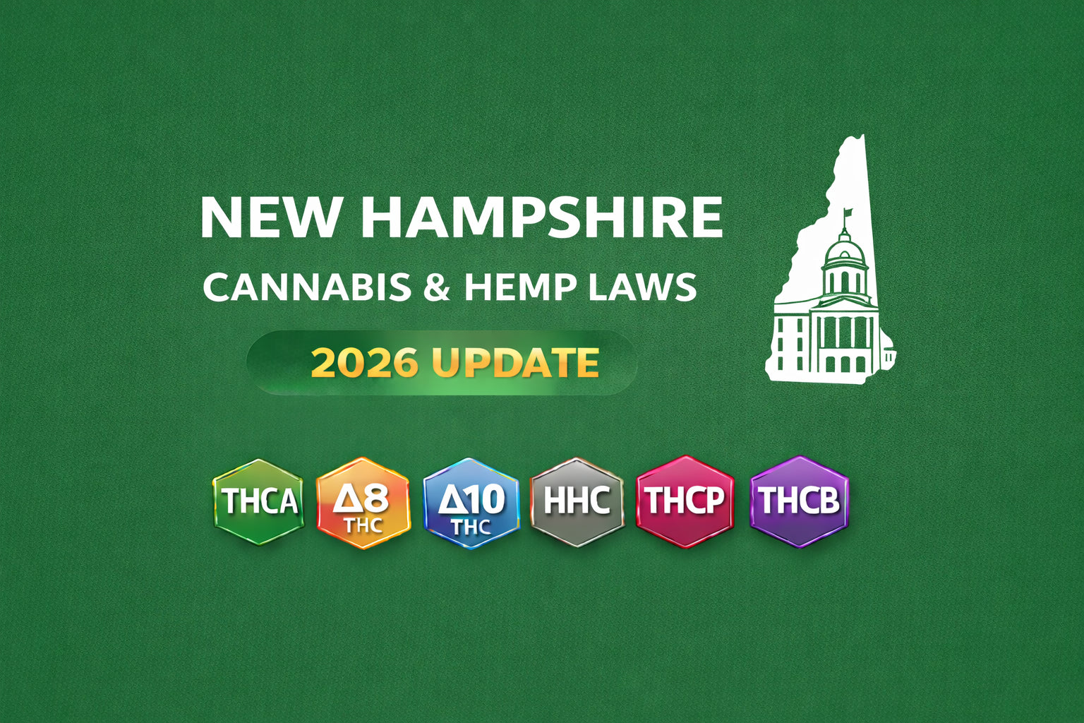 New Hampshire Cannabis & Hemp Laws (THCA, D8, D10, HHC, THCP, THCB) — 2026 Update