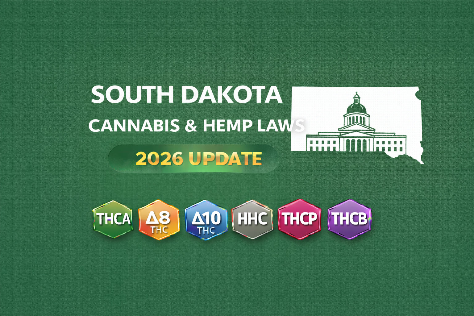 South Dakota Cannabis & Hemp Laws (THCA, D8, D10, HHC, THCP, THCB) — 2026 Update