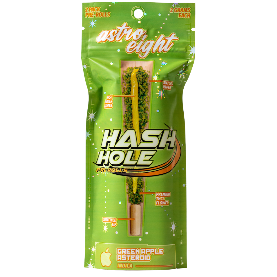 Astro Eight - THCA - Hash Hole - Pre Rolls - Green Apple Asteroid - 4G ...