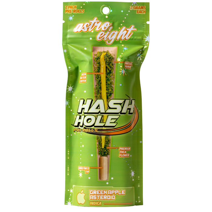 Astro Eight - THCA - Hash Hole - Pre Rolls - Green Apple Asteroid - 4G - Burning Daily