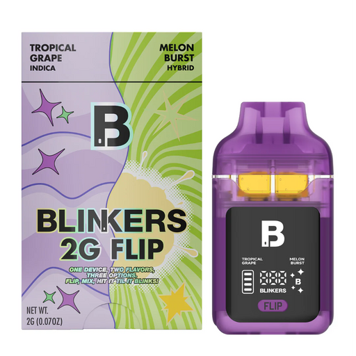 Blinkers - Flip - Dual Chambers - Disposable - Tropical Grape x Melon Burst - 2G - Burning Daily