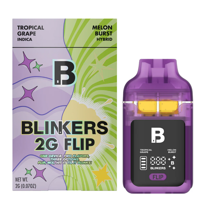 Blinkers - Flip - Dual Chambers - Disposable - Tropical Grape x Melon Burst - 2G - Burning Daily
