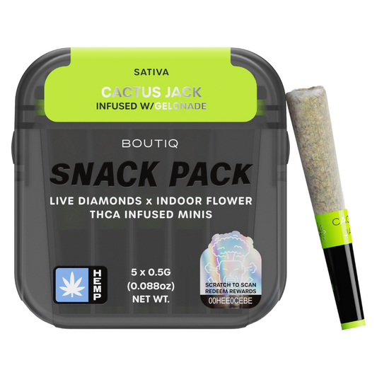 Boutiq - Snack Pack - THCA - Live Diamond - Mini Pre Rolls - Cactus Jack + Gelonade - 2.5G