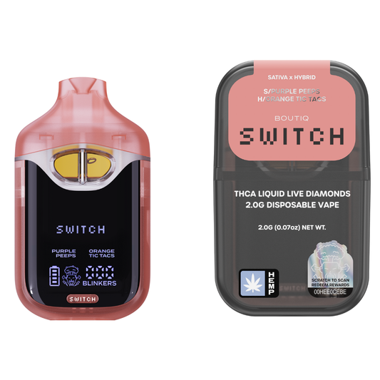 Boutiq - Switch - THCA - Liquid Live Diamonds - Disposable - Purple Peeps x Orange Tic Tacs - 2G