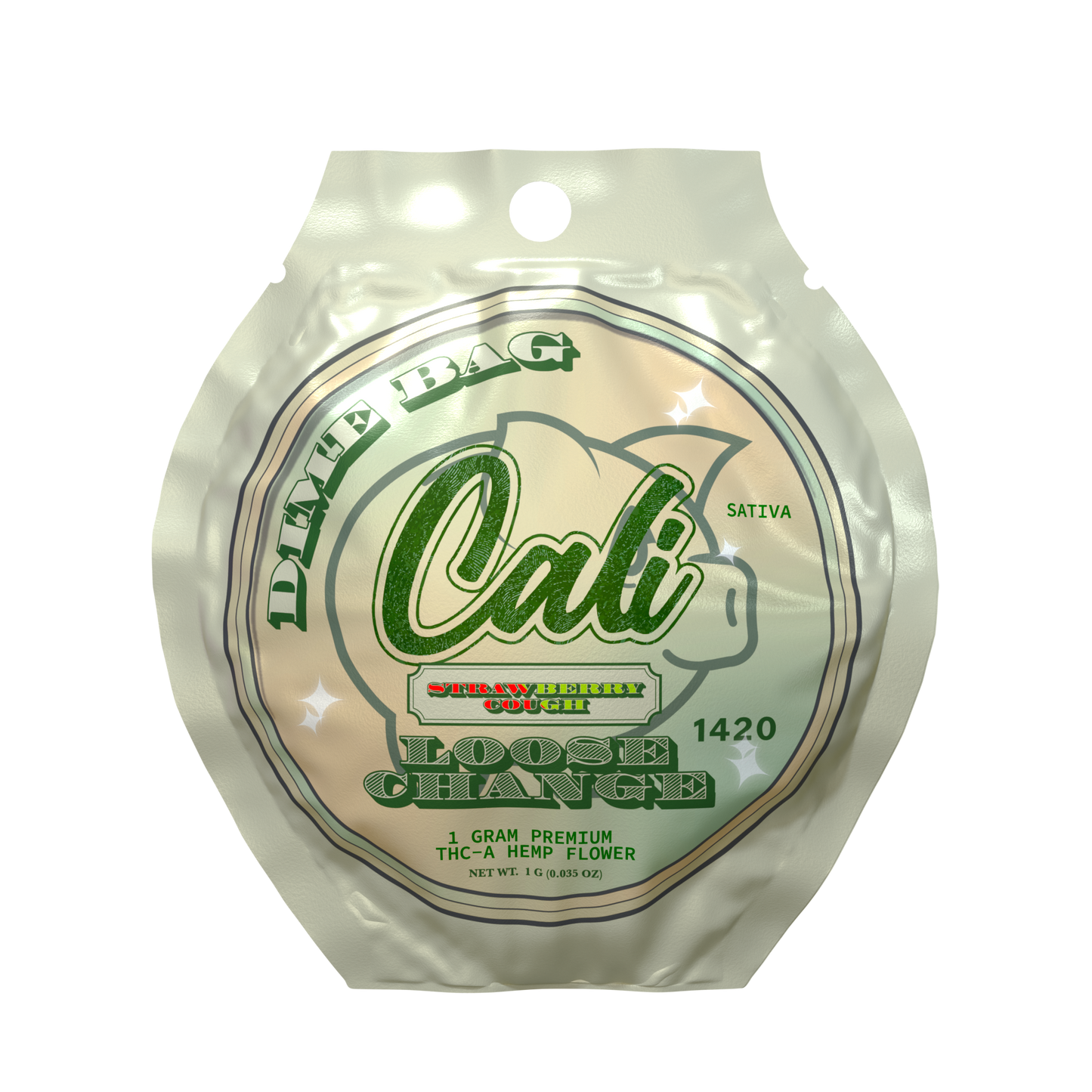 Cali Extrax - Loose Change - Dime Bag - THCA Flower - Strawberry Cough - 1G