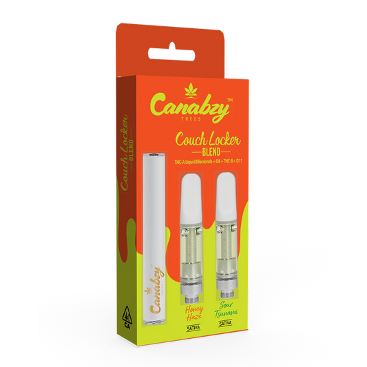 Canabzy - Couch Locker Blend - 510 Cartridge + Battery - Honey Haze x Sour Tsunami - 2x 2G