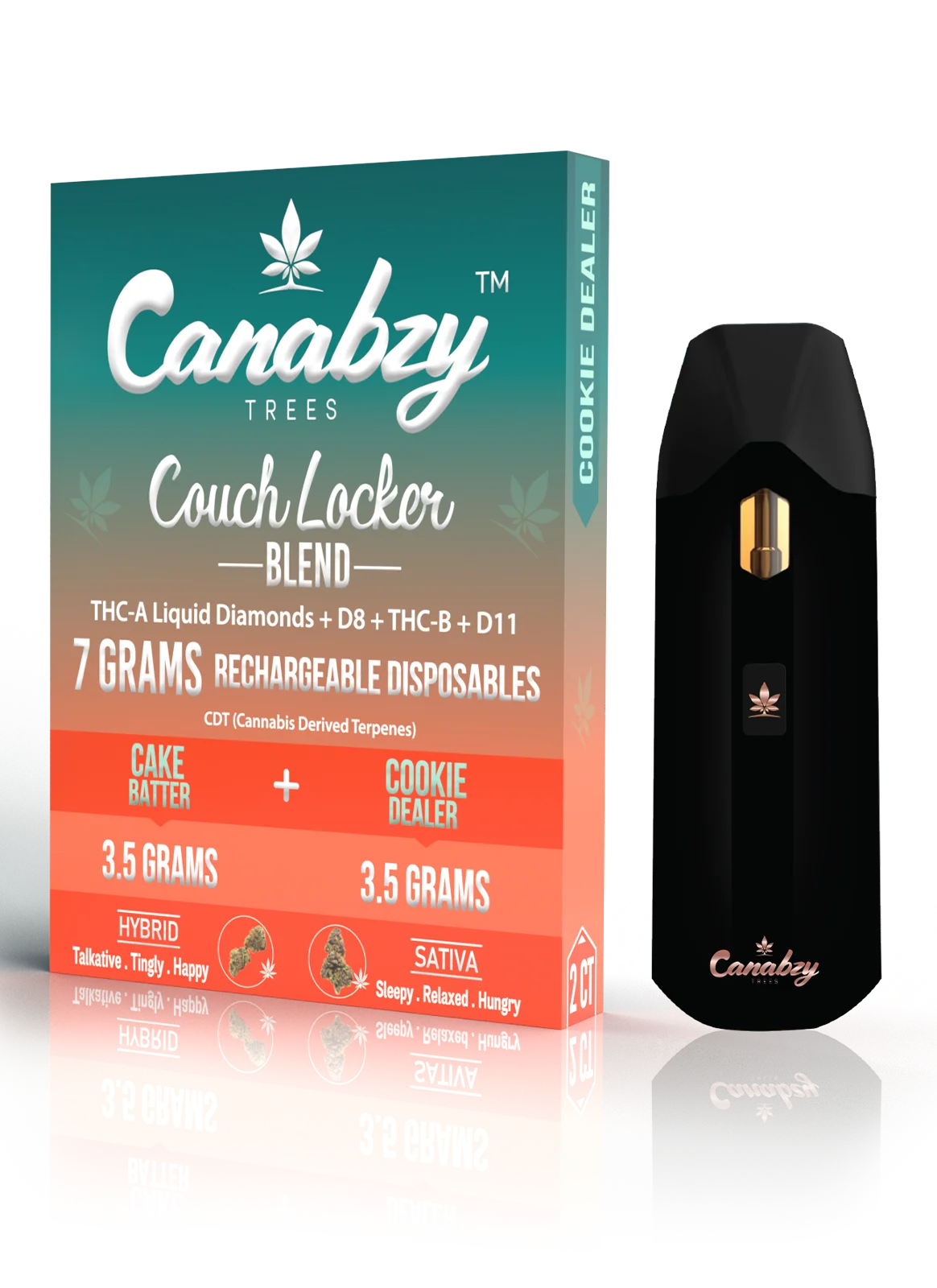 Canabzy - Couch Locker Blend - Disposable - Cake Batter x Cookie Dealer - 7G - Burning Daily