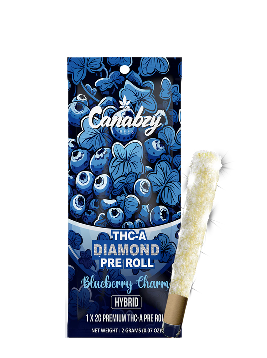 Canabzy - THCA - Diamond Pre Roll - Blueberry Charm - 2G