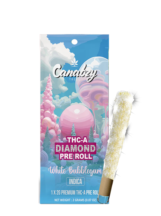 Canabzy - THCA - Diamond Pre Roll - White Bubblegum - 2G