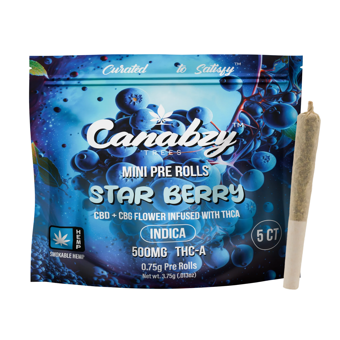 Canabzy - THCA - Mini Pre Rolls - Star Berry - 500MG - Burning Daily