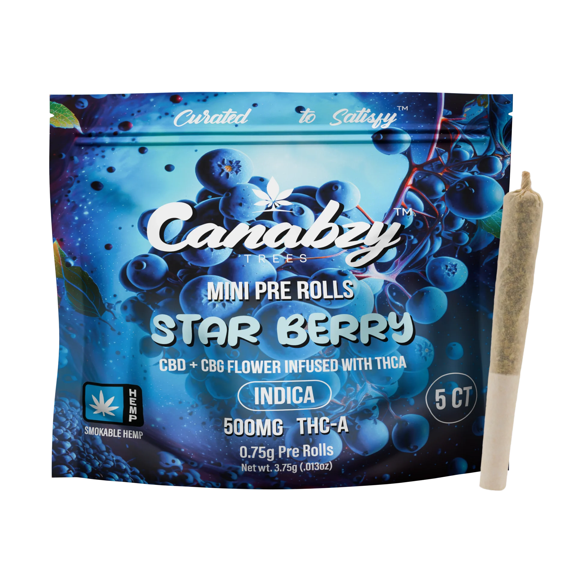 Canabzy - THCA - Mini Pre Rolls - Star Berry - 500MG - Burning Daily