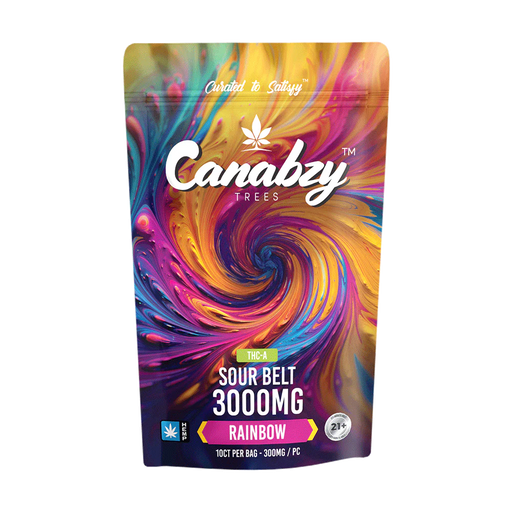Canabzy - THCA - Sour Belts - Rainbow - 3000MG - Burning Daily
